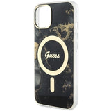 Guess GUHMP14MHTMRSK iPhone 14 Plus 6.7" black/black hardcase Golden Marble MagSafe
