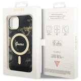 Guess GUHMP14MHTMRSK iPhone 14 Plus 6.7" black/black hardcase Golden Marble MagSafe