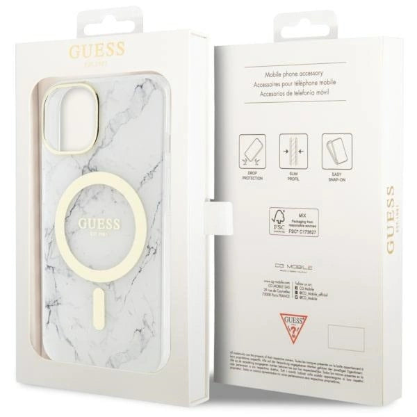 Guess GUHMP14MPCUMAH iPhone 14 Plus 6,7" hvid/hvid hardcase Marble MagSafe