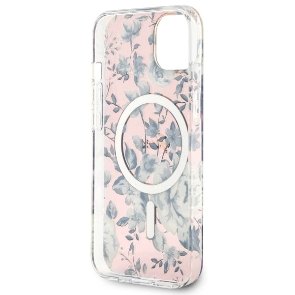 Guess Flower MagSafe case for iPhone 14 - pink