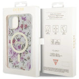 Guess Flower MagSafe case for iPhone 14 - transparent