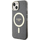 Guess Glitter Gold MagSafe case for iPhone 14 - black