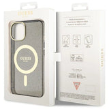 Guess Glitter Gold MagSafe case for iPhone 14 - black