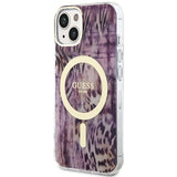 Guess Leopard MagSafe-hylster til iPhone 14 - pink