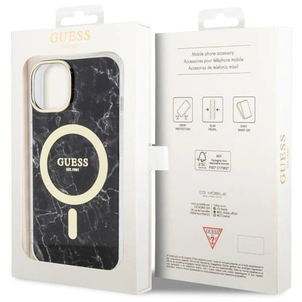 Guess GUHMP14SPCUMAK iPhone 14 6.1" black/black hardcase Marble MagSafe