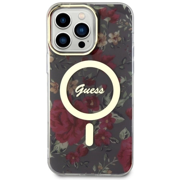 Guess GUHMP14XHCFWSA iPhone 14 Pro Max 6.7" grøn/khaki hardcase Flower MagSafe