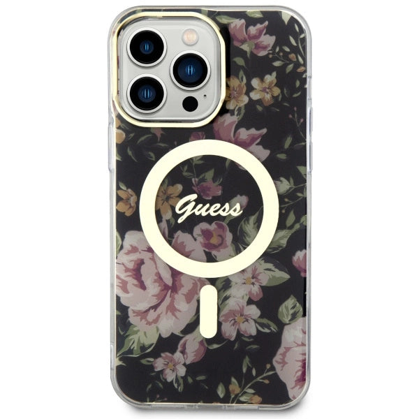 Guess GUHMP14XHCFWSK iPhone 14 Pro Max 6.7" black/black hardcase Flower MagSafe