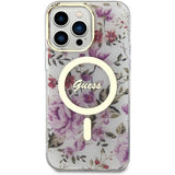 Guess GUHMP14XHCFWST iPhone 14 Pro Max 6.7" gennemsigtige hardcase Flower MagSafe