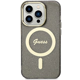Guess GUHMP14XHCMCGK iPhone 14 Pro Max 6.7" sort/sort hardcase Glitter Gold MagSafe