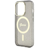 Guess GUHMP14XHCMCGK iPhone 14 Pro Max 6.7" sort/sort hardcase Glitter Gold MagSafe
