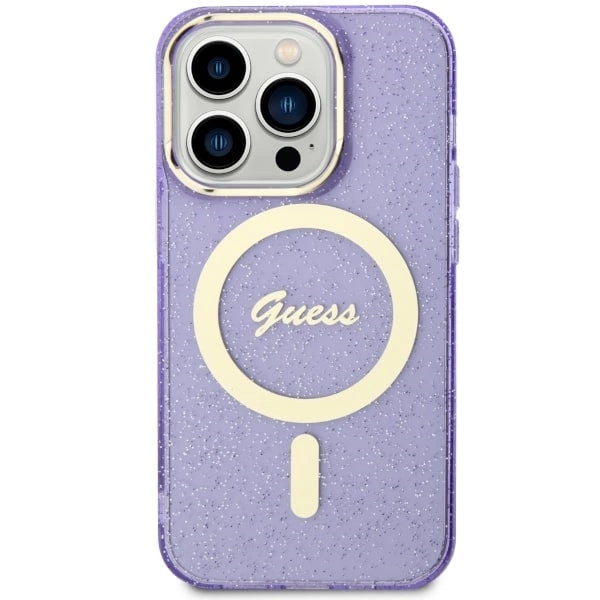 Guess GUHMP14XHCMCGU iPhone 14 Pro Max 6.7" lilla/lila hardcase Glitter Gold MagSafe