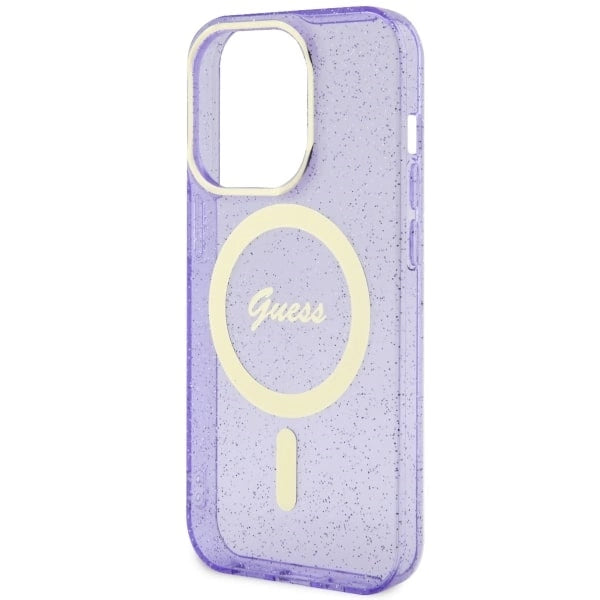 Guess GUHMP14XHCMCGU iPhone 14 Pro Max 6.7" lilla/lila hardcase Glitter Gold MagSafe