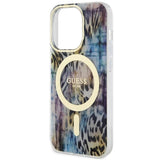 Guess GUHMP14XHLEOPWB iPhone 14 Pro Max 6.7" blå/blå hardcase Leopard MagSafe