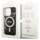 Guess GUHMP14XHTMRSK iPhone 14 Pro Max 6.7" black/black hardcase Golden Marble MagSafe