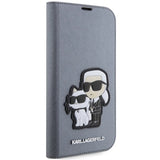 Karl Lagerfeld KLBKP14XSANKCPG iPhone 14 Pro Max 6.7" bookcase silver/silver Saffiano Karl & Choupette