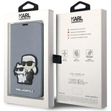 Karl Lagerfeld KLBKP14XSANKCPG iPhone 14 Pro Max 6.7" bookcase silver/silver Saffiano Karl & Choupette