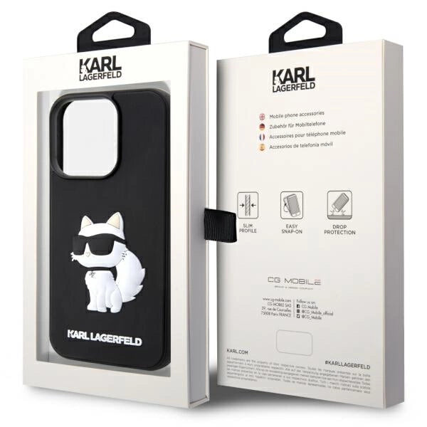 Karl Lagerfeld KLHCP14L3DRKHNK iPhone 14 Pro 6.1" black/black hardcase Rubber Choupette 3D