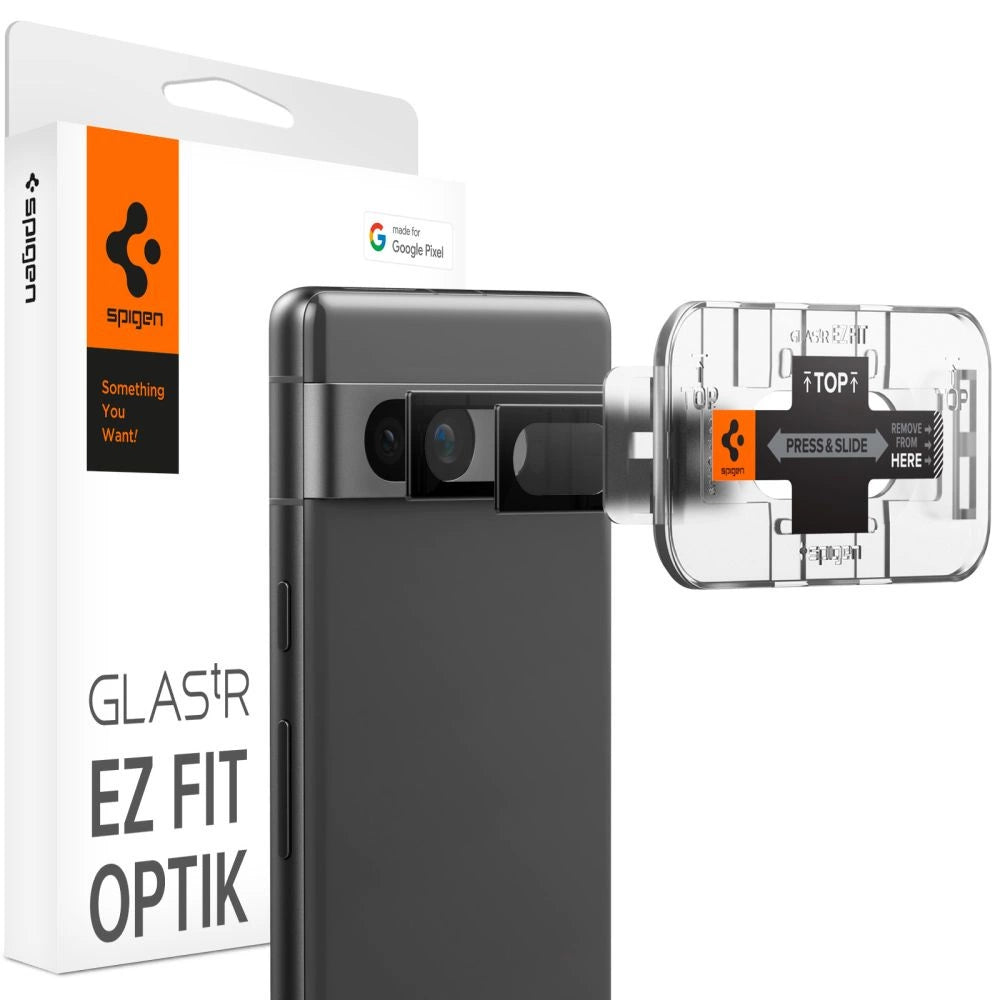 Spigen Glas.tR EZ Fit Optik Camera Protector til Google Pixel 7A - sort 2 stykker.