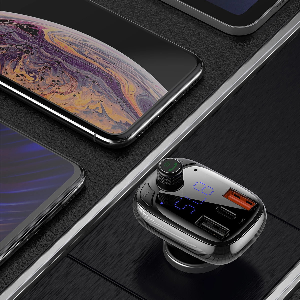 Bluetooth-sender / biloplader Baseus S-13 (Overseas Edition) - sort