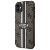Guess GUHMN61P4RPSW iPhone 11 / Xr brown/brown hardcase 4G Printed Stripes MagSafe