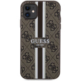 Guess GUHMN61P4RPSW iPhone 11 / Xr brown/brown hardcase 4G Printed Stripes MagSafe