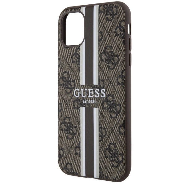Guess GUHMN61P4RPSW iPhone 11 / Xr brown/brown hardcase 4G Printed Stripes MagSafe