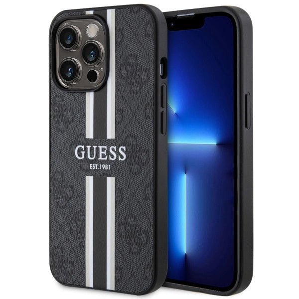 Guess GUHMP13LP4RPSK iPhone 13 Pro / 13 6,1" sort/sort hardcase 4G Printed Stripes MagSafe