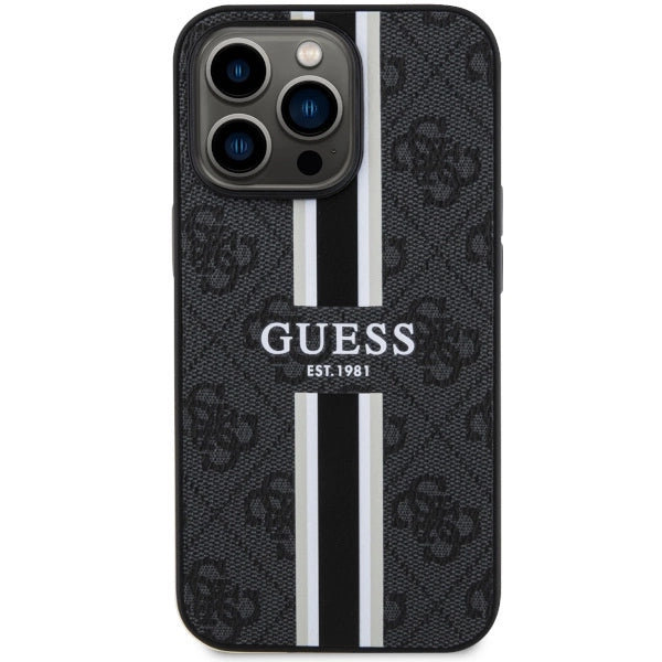 Guess GUHMP13LP4RPSK iPhone 13 Pro / 13 6,1" sort/sort hardcase 4G Printed Stripes MagSafe
