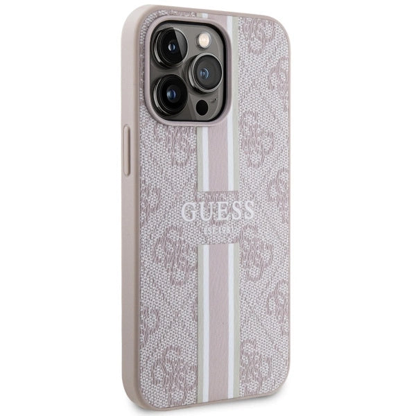 Guess GUHMP13LP4RPSP iPhone 13 Pro / 13 6.1" pink/pink hardcase 4G Printed Stripes MagSafe