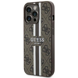 Guess GUHMP13LP4RPSW iPhone 13 Pro / 13 6.1" brown/brown hardcase 4G Printed Stripes MagSafe