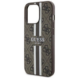 Guess GUHMP13LP4RPSW iPhone 13 Pro / 13 6.1" brown/brown hardcase 4G Printed Stripes MagSafe