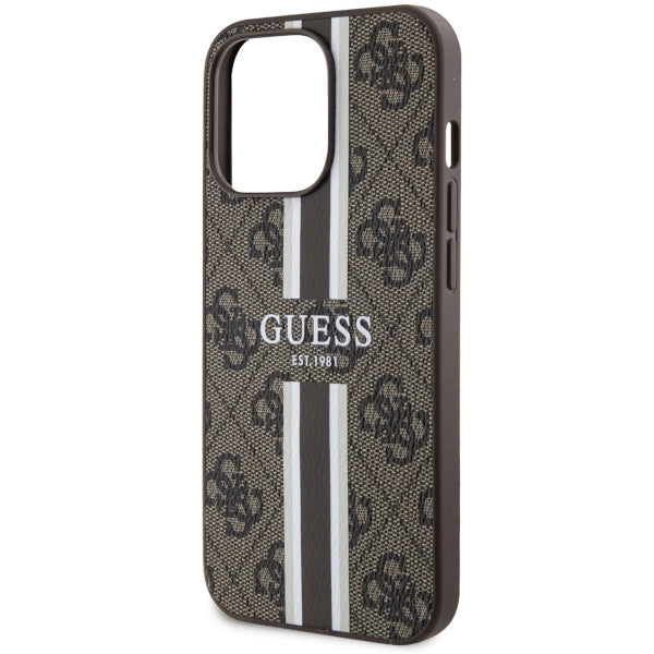 Guess GUHMP13XP4RPSW iPhone 13 Pro Max 6.7" brown/brown hardcase 4G Printed Stripes MagSafe