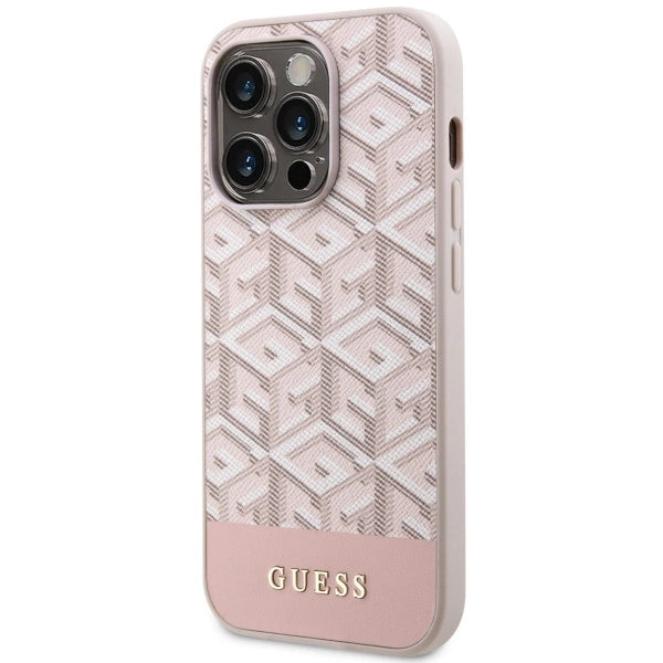 Guess GUHMP14LHGCFSEP iPhone 14 Pro 6.1" pink/pink hårdkasse GCube Stripes MagSafe
