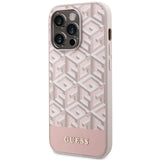 Guess GUHMP14LHGCFSEP iPhone 14 Pro 6.1" pink/pink hårdkasse GCube Stripes MagSafe