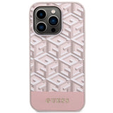Guess GUHMP14LHGCFSEP iPhone 14 Pro 6.1" pink/pink hårdkasse GCube Stripes MagSafe
