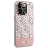 Guess GUHMP14LHGCFSEP iPhone 14 Pro 6.1" pink/pink hårdkasse GCube Stripes MagSafe