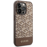Guess GUHMP14LHGCFSEW iPhone 14 Pro 6.1" brun/brun hårdkasse GCube Stripes MagSafe