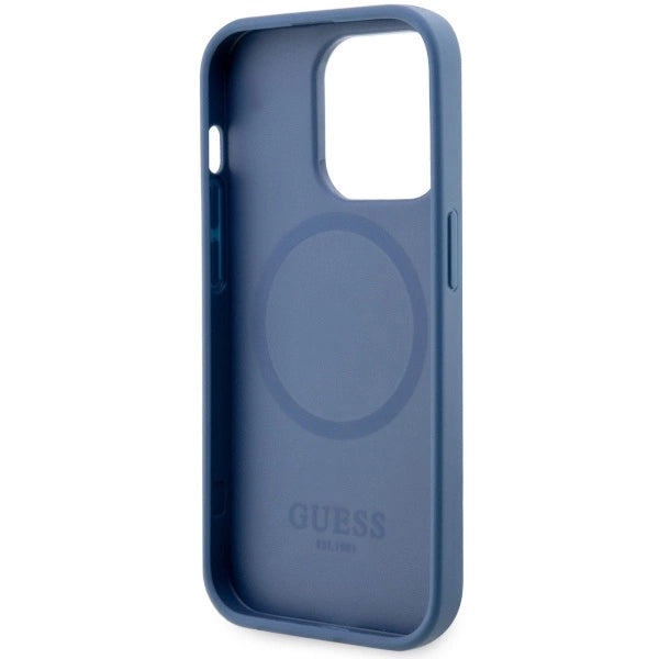 Guess GUHMP14LP4RPSB iPhone 14 Pro 6.1" blå/blå hardcase 4G Printed Stripes MagSafe
