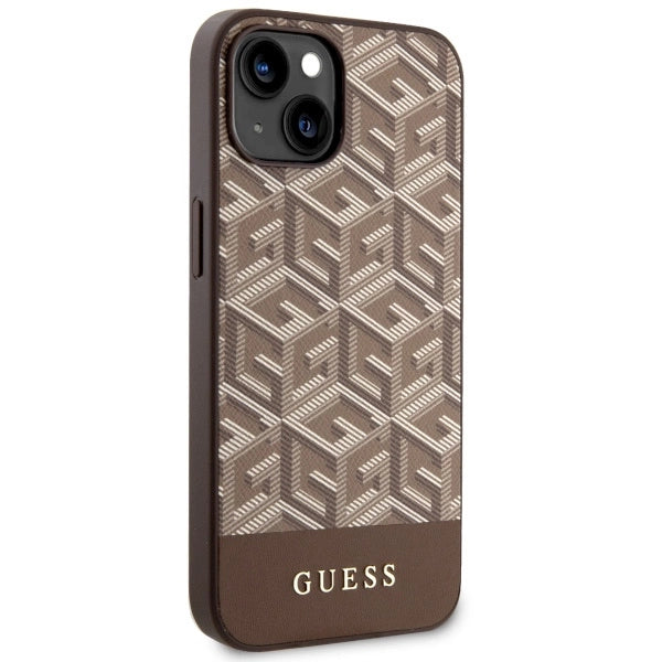 Guess GUHMP14MHGCFSEW iPhone 14 Plus 6.7" brown/brown hard case GCube Stripes MagSafe