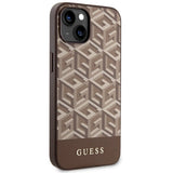 Guess GUHMP14MHGCFSEW iPhone 14 Plus 6.7" brown/brown hard case GCube Stripes MagSafe