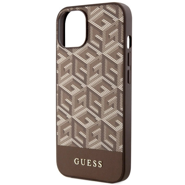 Guess GUHMP14MHGCFSEW iPhone 14 Plus 6.7" brown/brown hard case GCube Stripes MagSafe