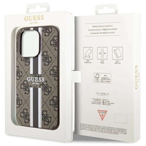 Guess GUHMP14XP4RPSW iPhone 14 Pro Max 6.7" brun/brun hardcase 4G Printed Stripes MagSafe