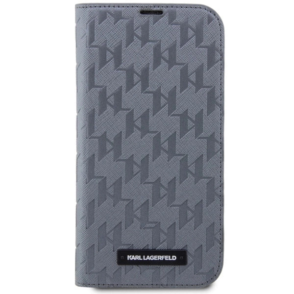 Karl Lagerfeld KLBKP14LSAKLHPG iPhone 14 Pro 6.1" bookcase silver/silver Saffiano Monogram