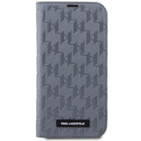 Karl Lagerfeld KLBKP14LSAKLHPG iPhone 14 Pro 6.1" bookcase silver/silver Saffiano Monogram