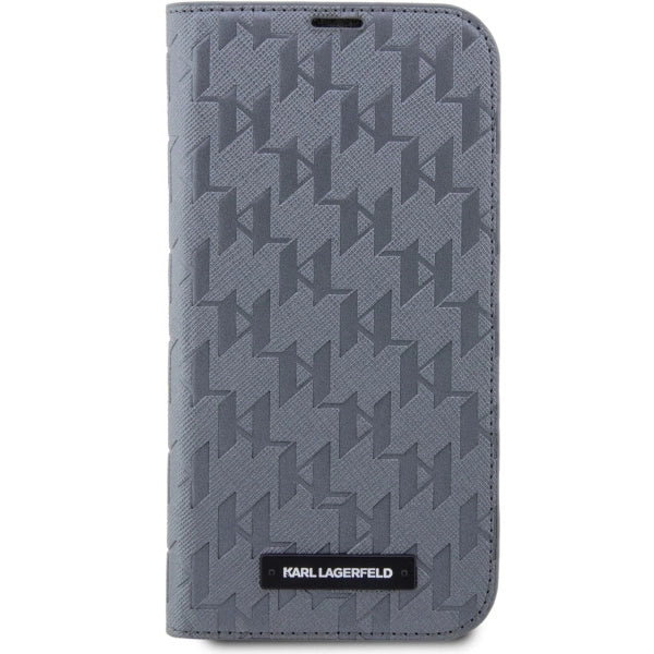 Karl Lagerfeld KLBKP14SSAKLHPG iPhone 14 6.1" bookcase silver/silver Saffiano Monogram