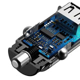 Baseus Circular 2xUSB QC3.0 5A 30W biloplader (sort)