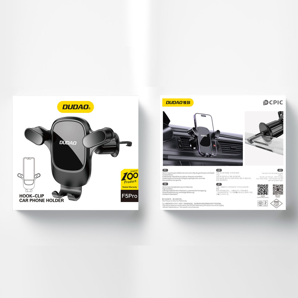 Dudao F5Pro luftventil biltelefonholder - sort