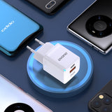 Vægladning GaN 33W PPS USB C/USB Dudao A13Pro - hvid