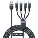 Joyroom Multi-Use Series S-A18 4in1 USB-A - USB-C / USB-C / Lightning / micro USB kabel 1,2 m - sort