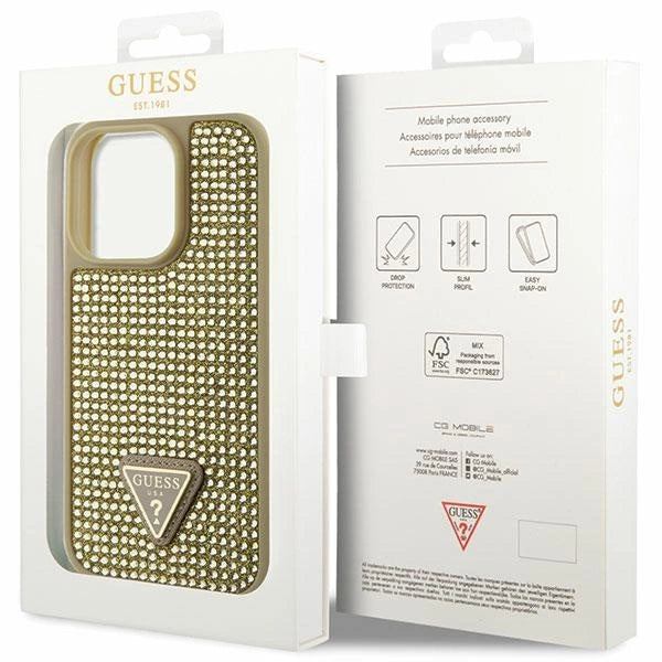 Guess GUHCP14LHDGTPD iPhone 14 Pro 6.1" guld/guld hardcase Rhinestone Triangle